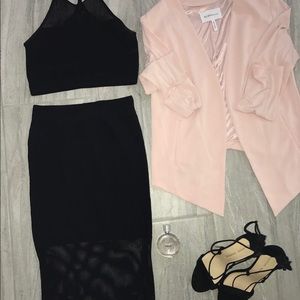 2 piece black bcbg generation skirt set